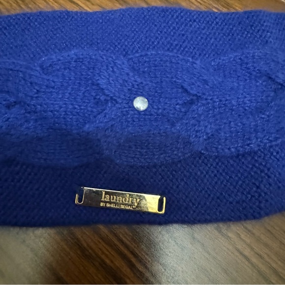 Laundry Shelli Segal Set Wool Gloves and Headband Ear Warmer Royal Blue Metallic - Picture 8 of 14